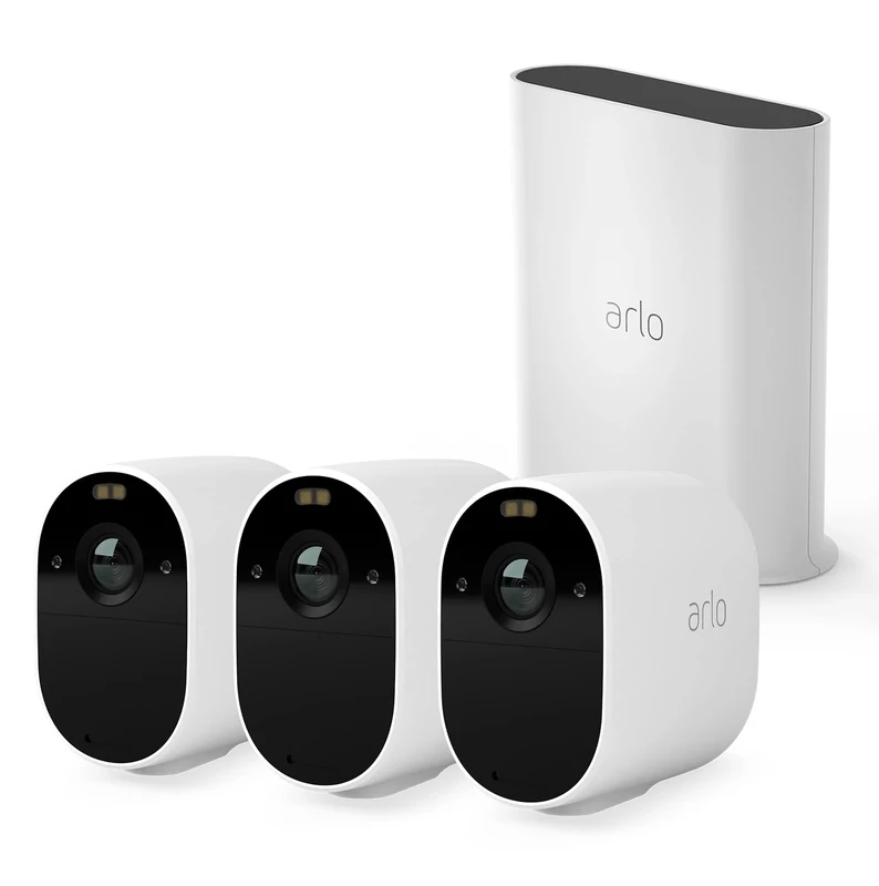 Arlo Essential Spotlight 3 Home Security Camera System CCTV, Wi-Fi, 1080p & Certified Smart Hub Add-On Unit, Accessory, Designed Ultra, White, VMB4540 - Image 1