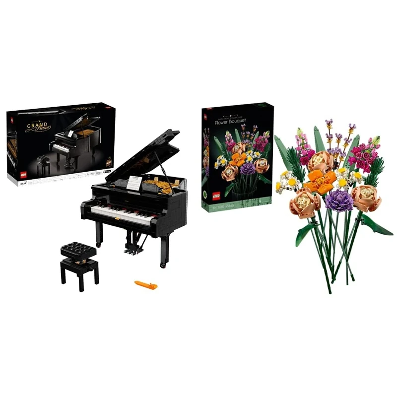 LEGO 21323 Ideas Grand Piano Model Building Set & 10280 Flower Bouquet, Artificial Flowers, Set for Adults, Decorative Home Accessories, Idea, Botanical Collection - Image 1