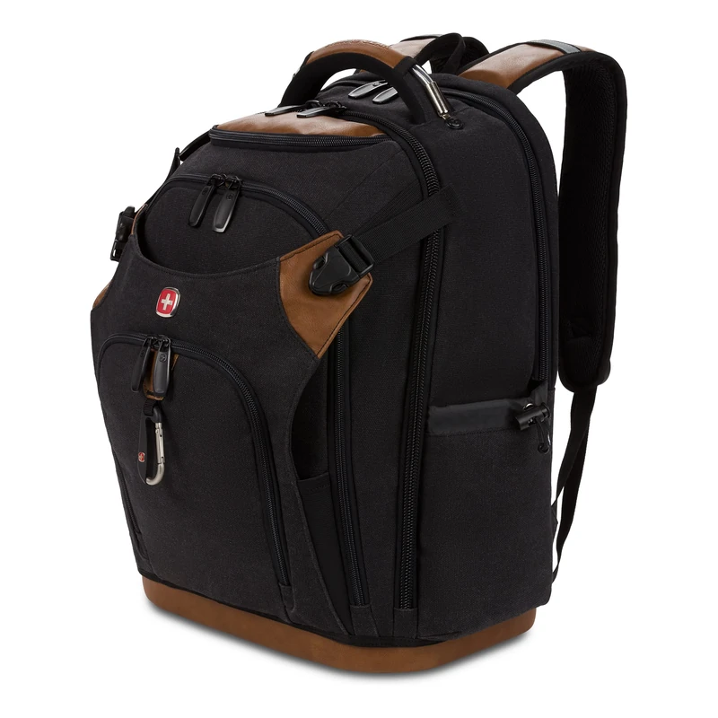 SwissGear Unisex's 3636205411 Portable Tool Bag, Black/Brown, Canvas Work Pack PRO