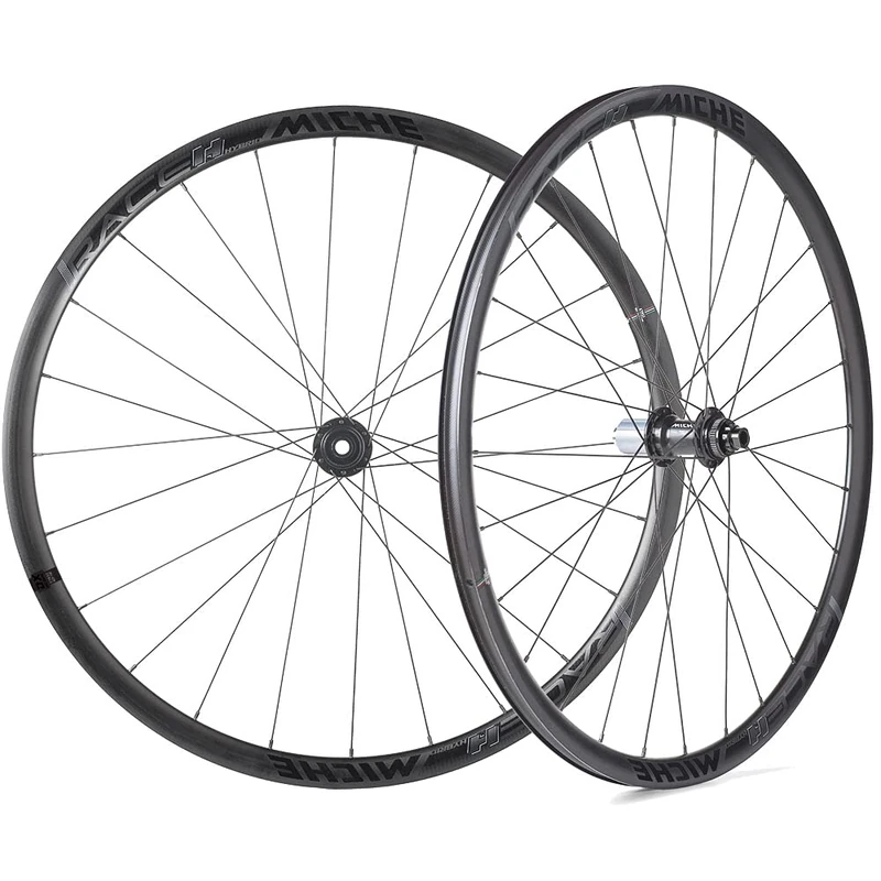 MICHE Race H Disc Road Wheelset, Black, Compatible with SRAM XDR cassettes