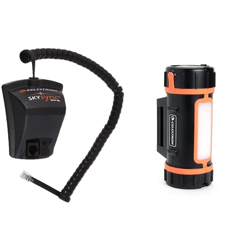 Celestron 93969 SkySync GPS Accessory - Black & 18771-CGL PowerTank Lithium Ferrite, Black/Orange