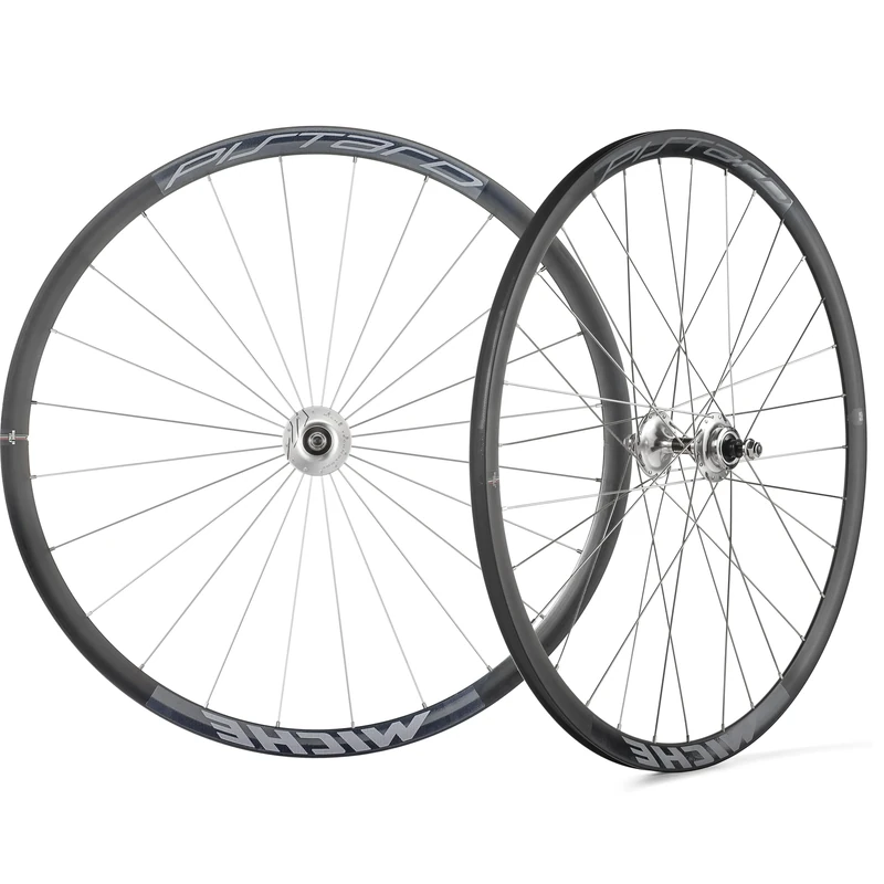 MICHE Pistard Track Tubular Wheelset, 700c, Black/Silver, Tubular