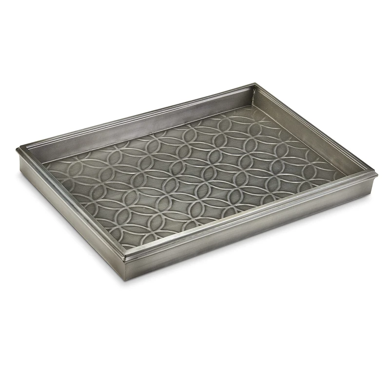 Good Directions 4205DZ Double Circles Tray Boots, Shoes, Storage, and More, 20" in x 14" in x 2" in, Dark Zinc Gray