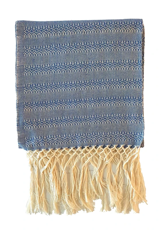 Alkimia Inc Mexican Handmade Cotton Rebozo Shawl, Blue, Large