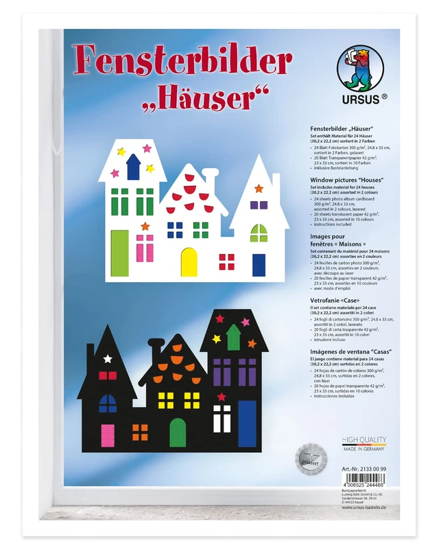 Ursus 21330099 Window Sticker House Craft Set - Multi-Coloured - Image 1