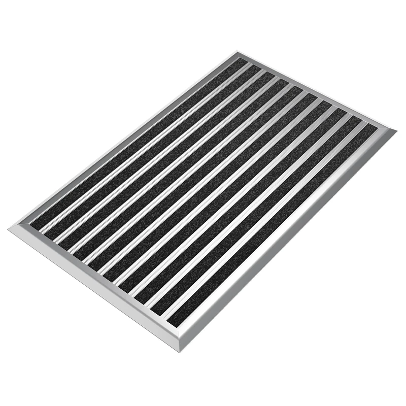 Outdoor grey door mat 55 x 90 cm, aluminum doormats, outdoor doormat, heavy duty door mats outside, welcome door mat, dirt trap outdoor mat, house entrance doormat, heavy duty door mat dirt trapper.