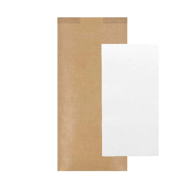 300 Pieces - White Napkins Enf. 'Airlaid' 40 x 32 cm 'Just In Time Closed' 40 + 10 Piece G/M2 11 x 25 cm Natural Kraft Laid