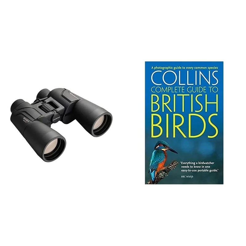 Olympus Binocular 10x50 S - Ideal for Nature Observation, Wildlife, Birdwatching, Sports, Concerts, Black & British Birds: A photographic guide to every common species (Collins Complete Guide)
