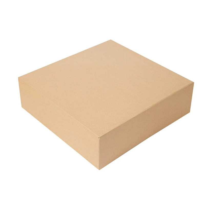 Pack of 50 – Pastry Boxes without Window 'Thepack' 240 g/m2 32 x 32 x 10 cm Natural Corrugated Cardboard Nano-Micro