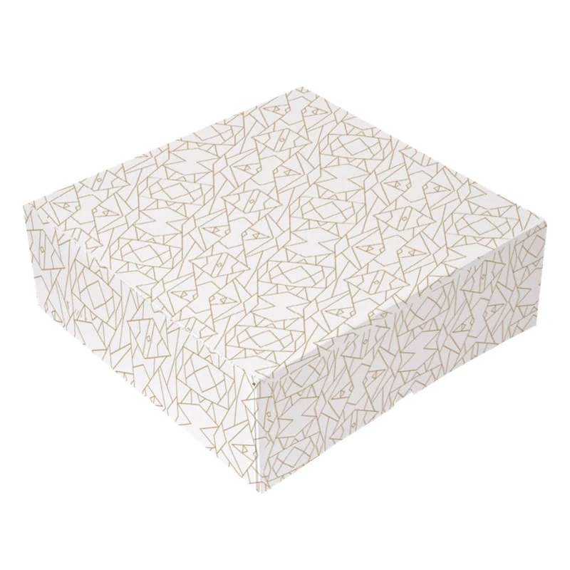 Pack of 50 – Pastry Boxes without Window 'Thepack' 250 g/m2 28 x 28 x 10 cm White Cardboard Nano-Micro