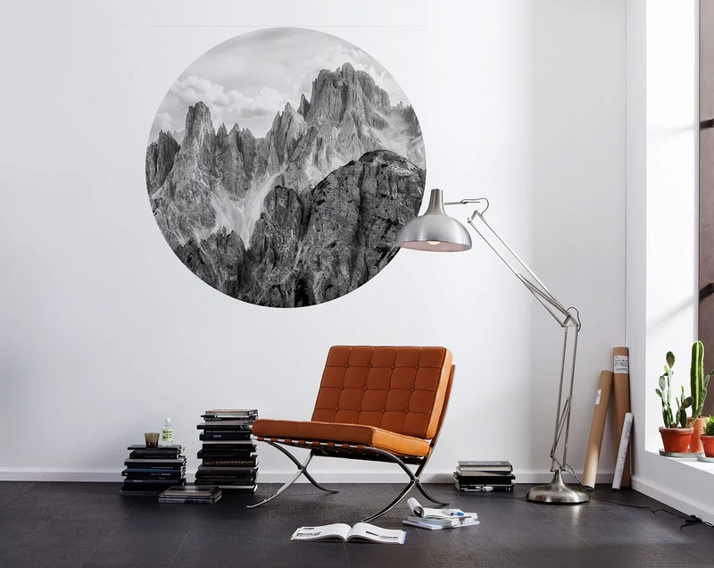 Komar DOT D1-077 Round Self-Adhesive Non-Woven Photo Wallpaper Torres Diameter 125 cm Mountains Wallpaper Wall Sticker Bedroom Living Room Wall Decoration
