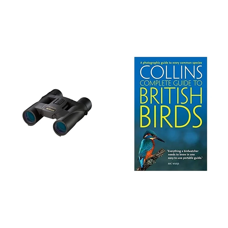Nikon Aculon A30 10X25 Binoculars & British Birds: A photographic guide to every common species (Collins Complete Guide)