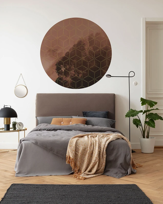 Komar DOT D1-085 Round Self-Adhesive Non-Woven Photo Wallpaper - Adorn - Diameter 125 cm - Wallpaper, Wall Sticker, Bedroom, Living Room, Wall Decoration