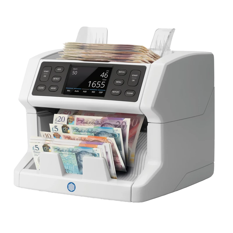 Safescan 2865-S Money Counting Machine - Value Counts Mixed Banknotes - Cash Counting Machine with 7-Point Counterfeit Money Detector - Money Counter Machine - Suitable for the New King Charles Notes