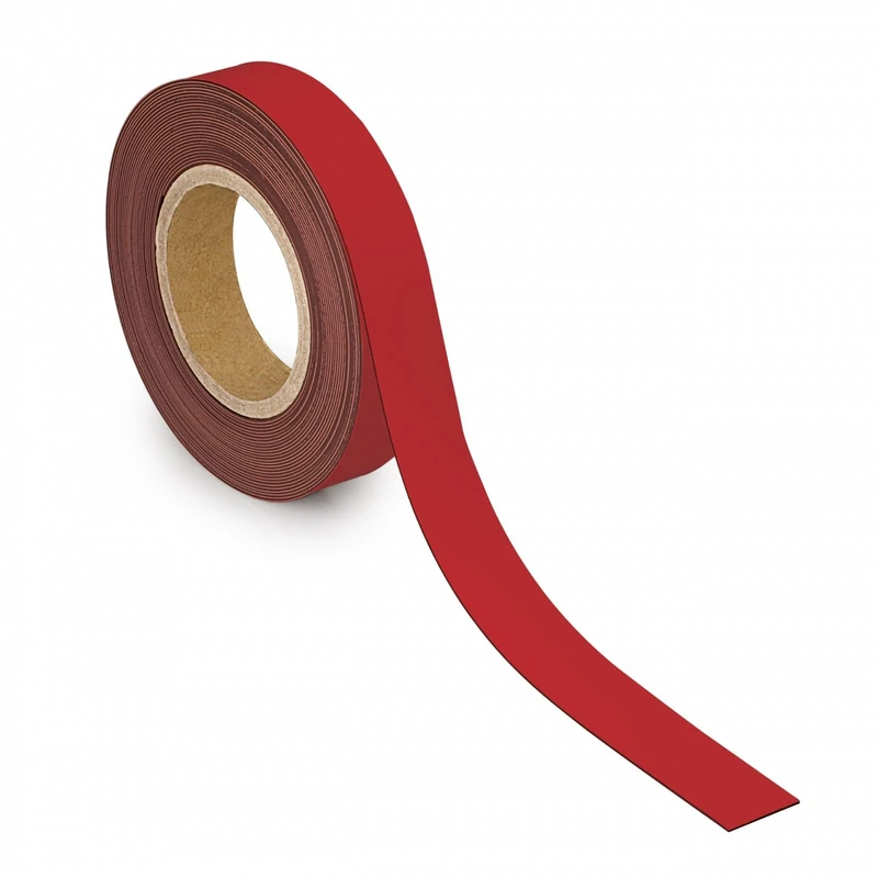 MAUL Labelling Tape 30 mm x 1 mm, Writeable Tape with Magnetic Backing, Versatile in Office, Workshop, Warehouse and Kitchen, Can Be Cut to Size, 10 m Length, Red