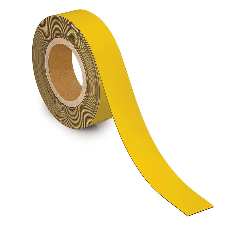 MAUL Labelling Tape 40 mm x 1 mm, Writeable Tape with Magnetic Backing, Versatile in Office, Workshop, Warehouse and Kitchen, Can Be Cut to Size, 10 m Length, Yellow