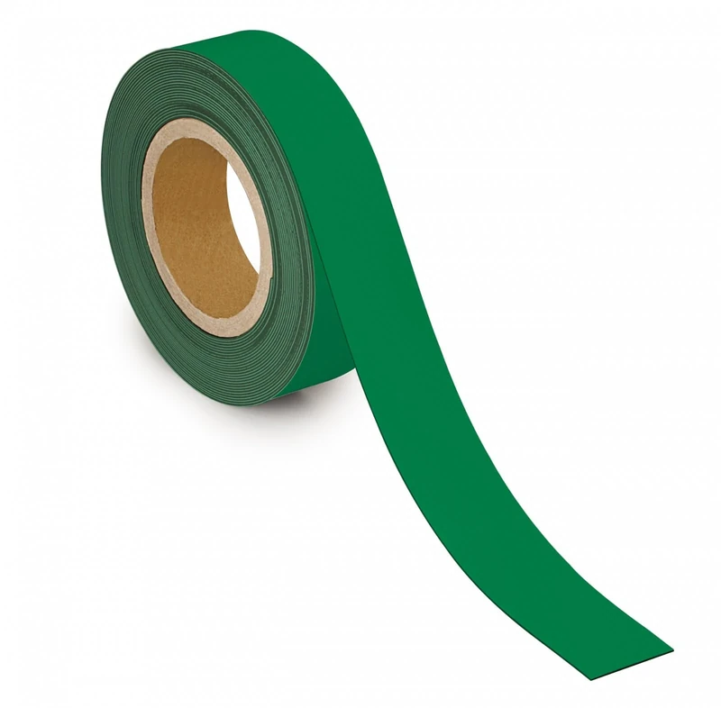 MAUL Labelling Tape 40 mm x 1 mm, Writeable Tape with Magnetic Backing, Versatile in Office, Workshop, Warehouse and Kitchen, Can Be Cut to Size, 10 m Length, Green