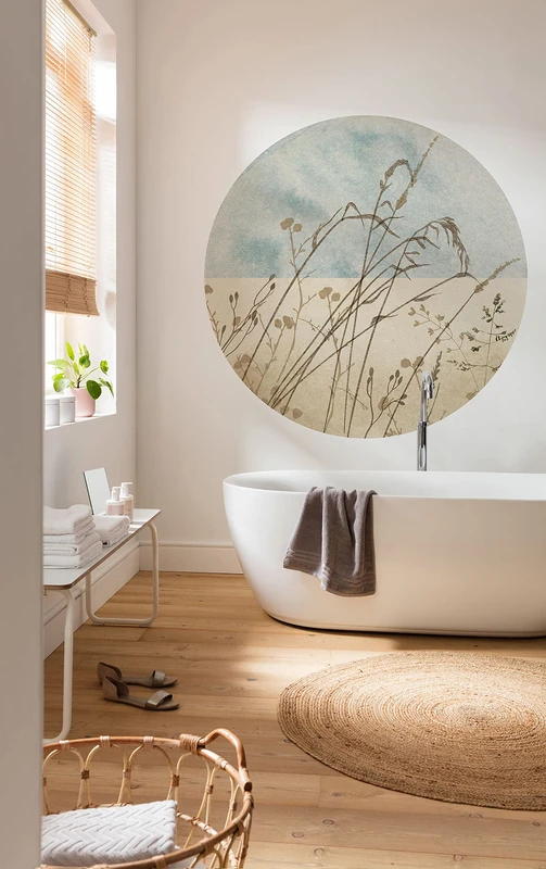 Komar DOT D1-098 Round and Self-Adhesive Non-Woven Photo Wallpaper - Gazon - Diameter 125 cm - Grass Summer Wallpaper Wall Sticker Bedroom Living Room Wall Decoration