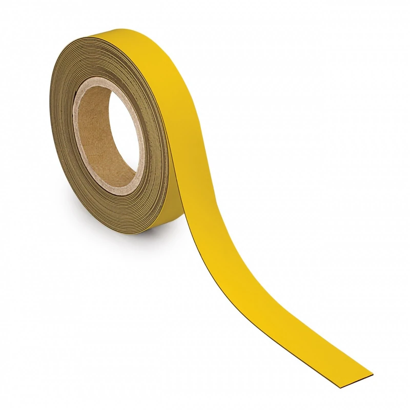 MAUL Labelling Tape 30 mm x 1 mm, Writeable Tape with Magnetic Backing, Versatile in Office, Workshop, Warehouse and Kitchen, Can Be Cut to Size, 10 m Length, Yellow