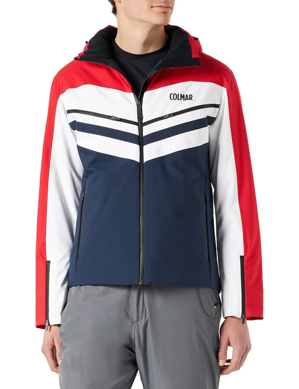COLMAR Men's Ski jacket-1385 Jacket, Blue Black-Fuoco-Bia, 38
