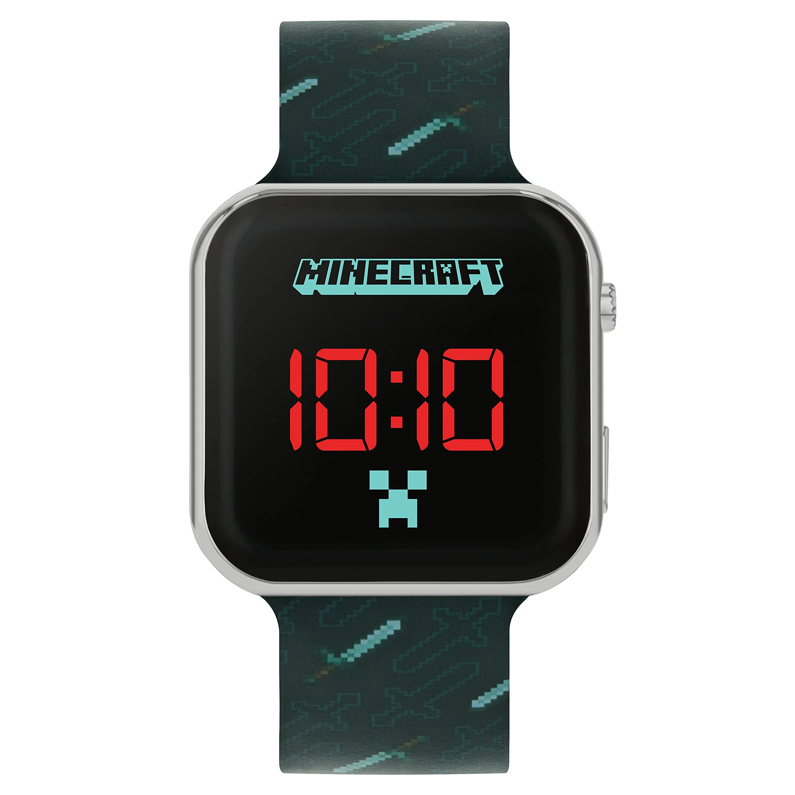 Minecraft Kids Black Strap LED Watch MIN4097
