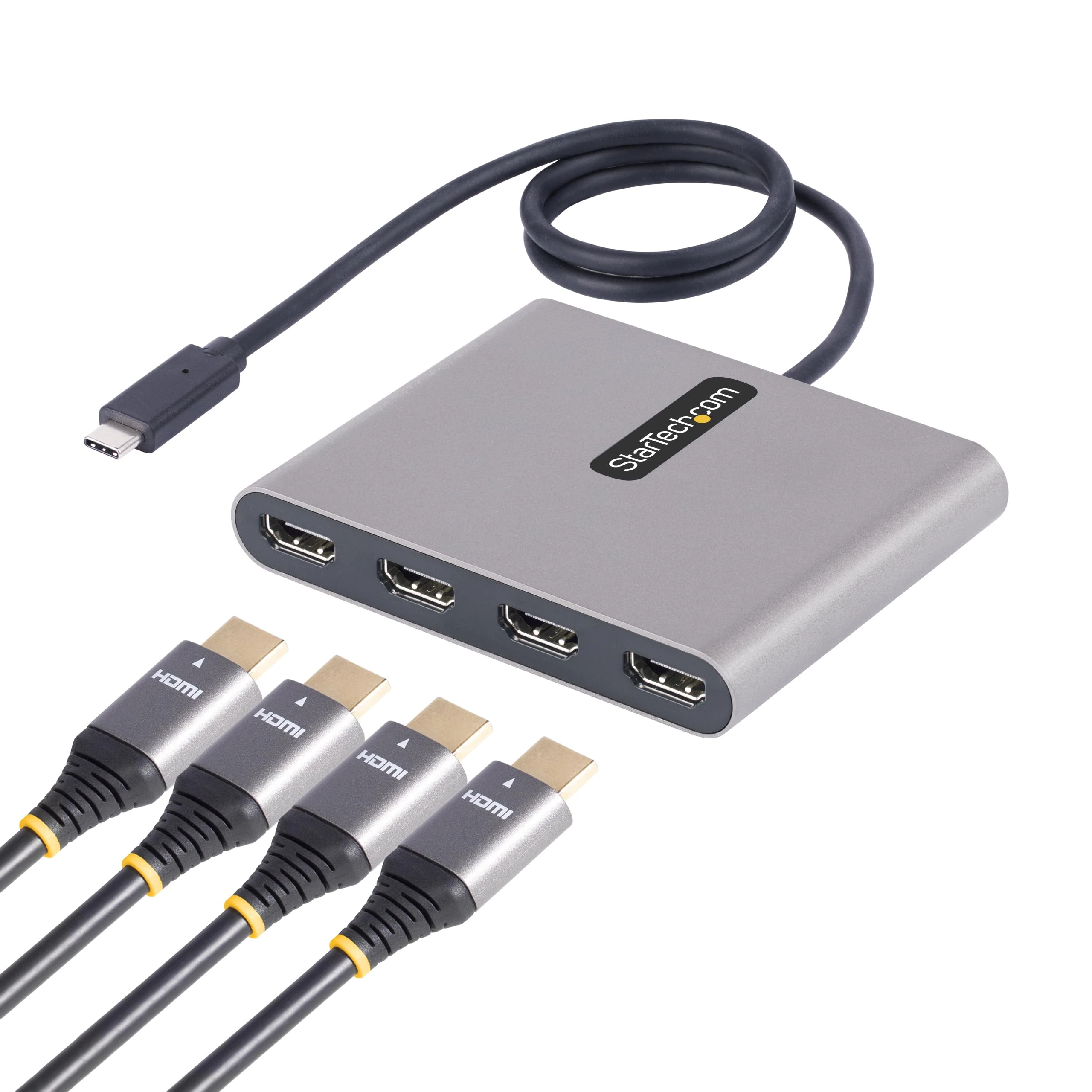 StarTech.com USB C to Quad HDMI Adapter, USB-C to 4x HDMI Monitor Converter for Windows , TAA (no support for macOS/ChromeOS/Linux)