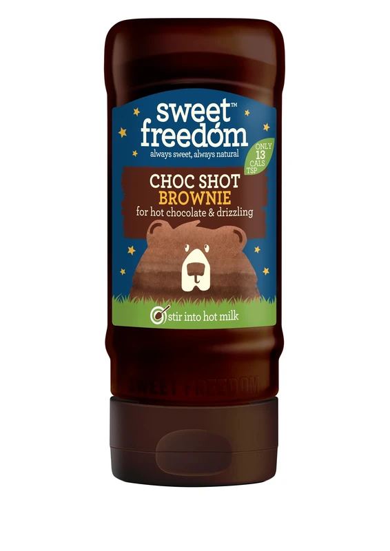 Sweet Freedom - Choc Shot Brownie for Hot Chocolate & Drizzling - Only 13 Calories Per Teaspoon - for Milk Shakes, Desserts, Pancakes - Healthy Baking - Vegan & Plant Based - 320g, Pack of 1