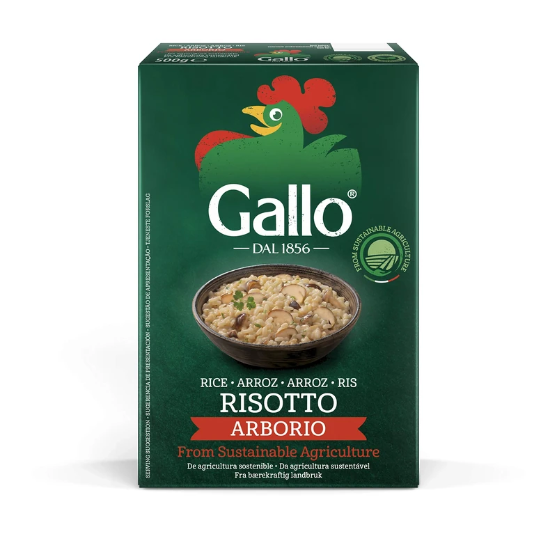 Riso Gallo Vegan Arborio Rice, 500 g (Pack of 12)