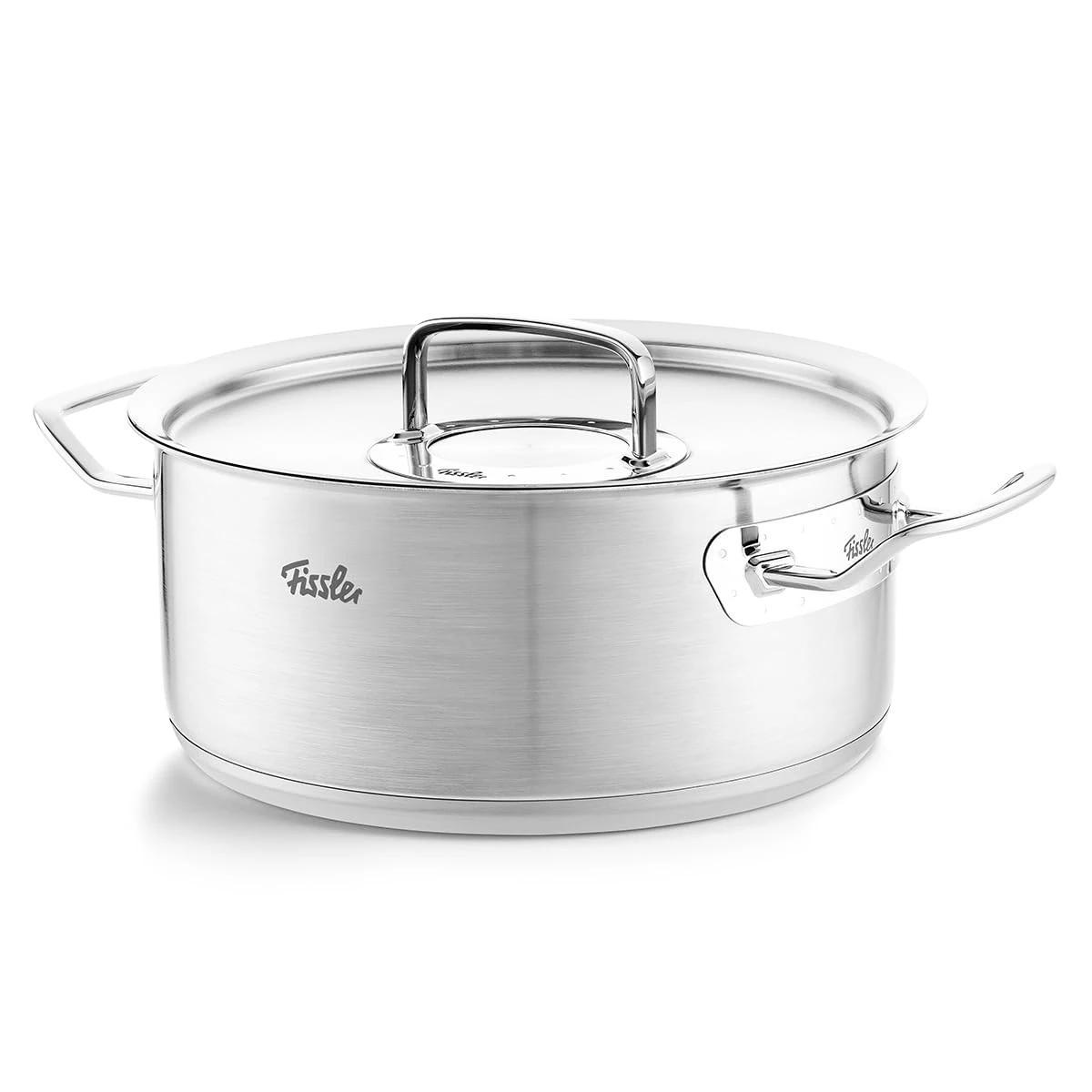 Fissler Original-Profi Collection Stainless Steel Cooking Pot Diameter 24 cm 4.6 litres with Metal Lid Induction, Silver, 084-138-24-000/0