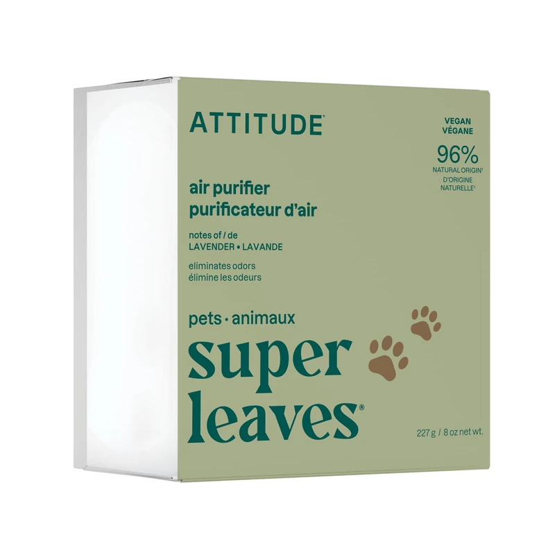 ATTITUDE Air Purifier with Activated Carbon Filter, Plant- and Mineral-Based Ingredients, Traps Pet Odors and Pollutants, Vegan, Lavender, 227 grams, 8 ounce - Image 1