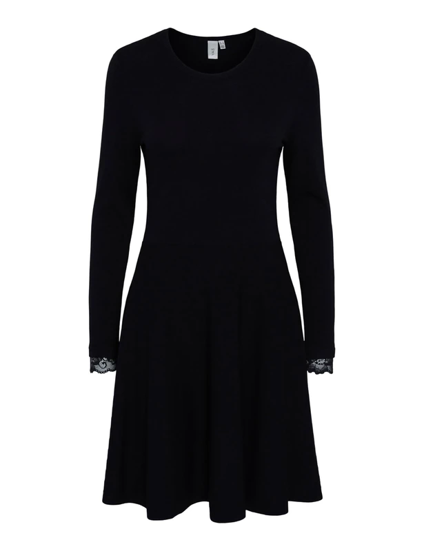 Y.A.S Women's YASBECCO L/S Knit Dress, Black, L