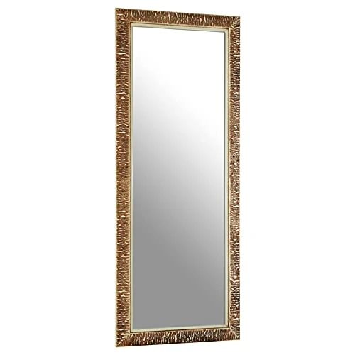 Premier Housewares Champagne Finish Ridged Wall Mirror For Hallway Living Room And Bedroom Rectangular Mirror Stylish Decorative Mirror 133 x 53 x 3