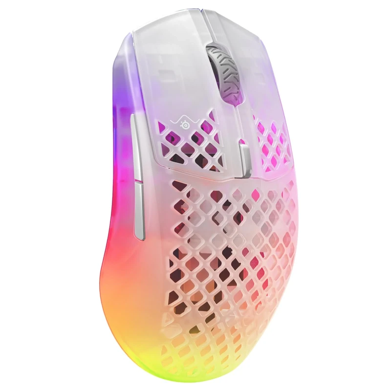 SteelSeries Aerox 3 Wireless - Holey RGB Gaming Mouse - Ultra-lightweight Water Resistant Design - 18K DPI TrueMove Air Optical Sensor - Lag-free 2.4GHz / Bluetooth Wireless - Limited Edition Ghost