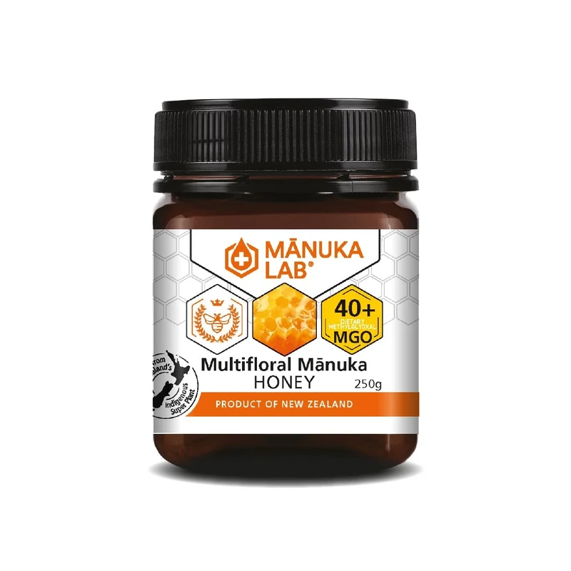 Manuka Lab Certified MGO 40+ Manuka Honey 250g - Pure and Nourishing Natural Energy Booster, Authentic and Premium Quality Honey from New Zealand, Alternative to Sugar