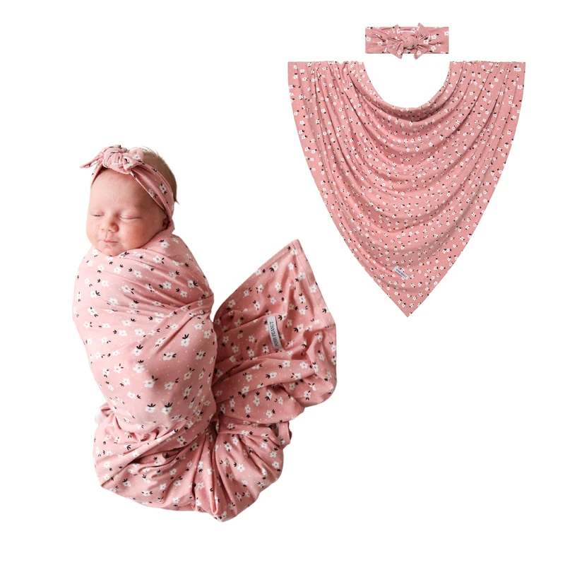 Posh Peanut Baby Swaddle Blanket, Premium Soft Päpook Bamboo Swaddles Wrap & Headband Set, Anti Stink Lightweight Breathable Infant Receiving Swaddling Blankets, Large Boy & Girl Newborn Shower Gift