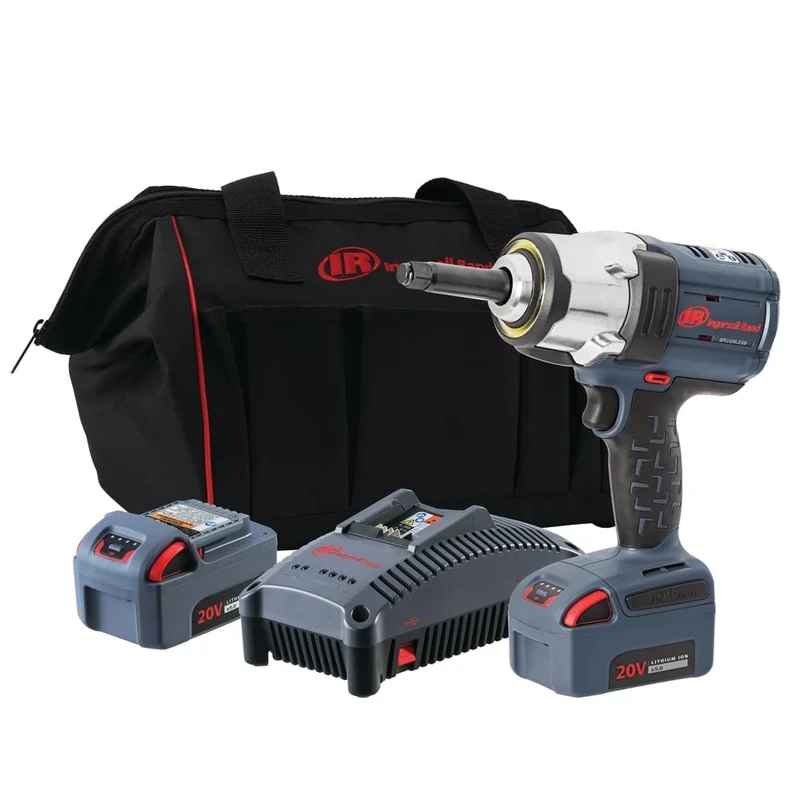 Ingersoll-Rand 1/2" Drive Powerful Impact Wrench W7252-K22B-EU in Practical case, Cordless Wrench with 2" Anvil & 20 V in Set with 2 Batteries