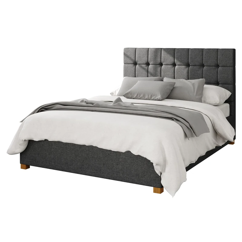 Aspire Beds Ottoman - 24 Square - Saxon Twill - Charcoal - 60