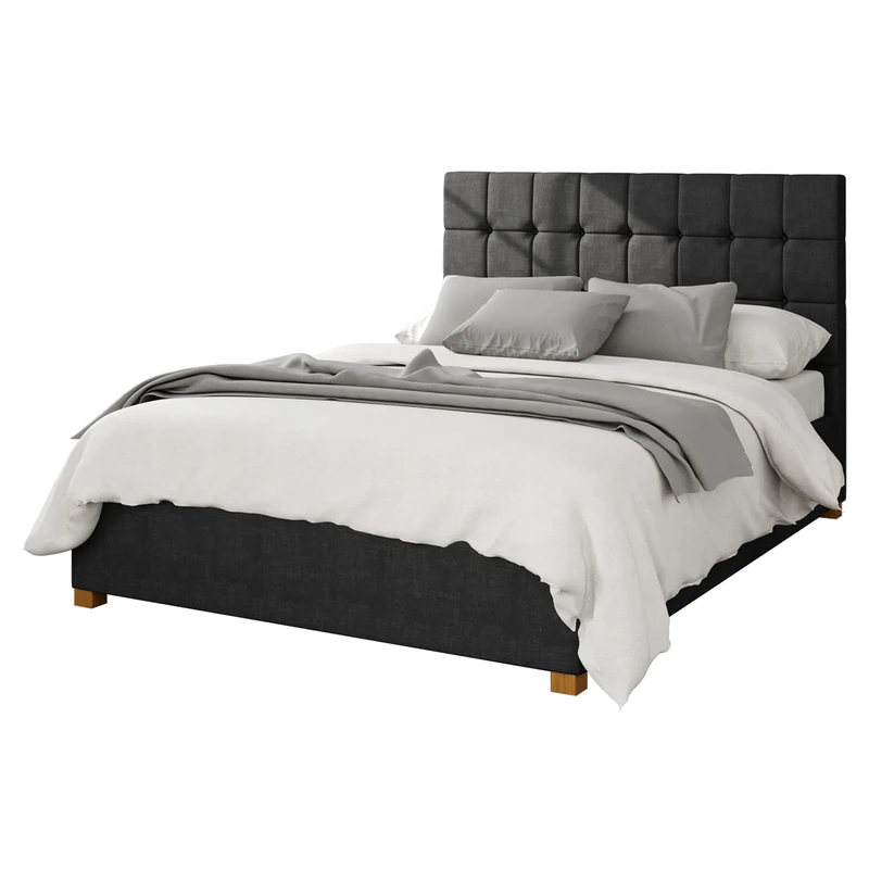 Aspire Beds Ottoman - 24 Square - Malham Weave - Ebony - 30