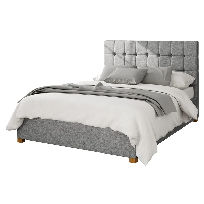 Aspire Beds Ottoman - 24 Square - Saxon Twill - Grey - 60