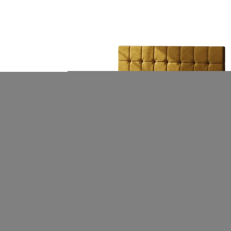 Aspire Beds Ottoman - 24 Square - Plush Velvet - Ochre - 50