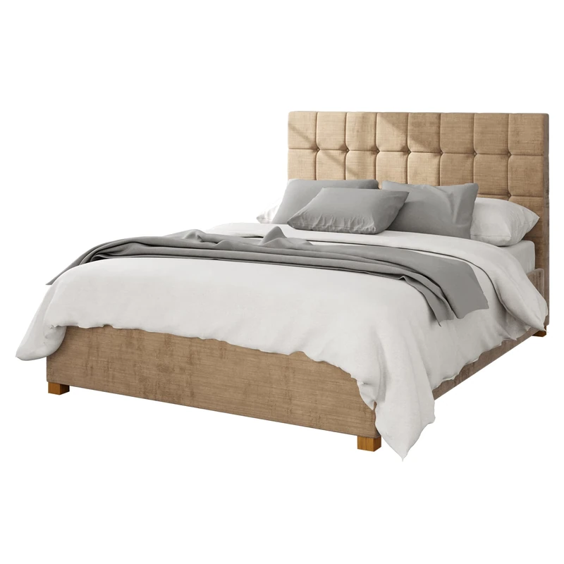 Aspire Beds Ottoman - 24 Square - Firenze Velour - Champagne - 40