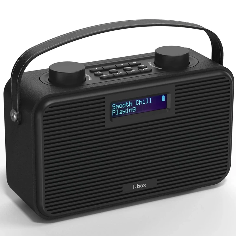 DAB/DAB+/FM Radio with Bluetooth, Stereo Speaker Mains and Battery Powered Portable DAB Radios Rechargeable Digital Radio with USB Charging for 8 Hours Playback, USB Type C