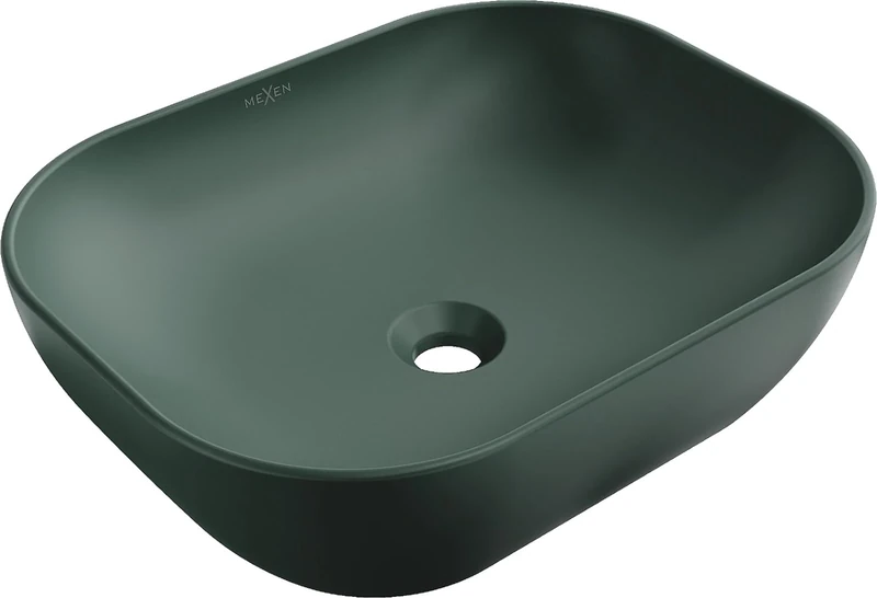 Mexen Bathroom Sink Made of Ceramic with a Single Bowl Rosa - Dark Green matt - 21095047