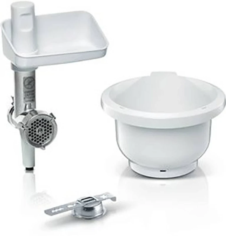Bosch BakingSensation MUZS2BS Accessory Set, Meat Grinder, Plastic Bowl, Pastry Attachment, Stainless Steel Hole Disc, 4 Pastry Variations, Suitable for MUM Series 2 Food Processor