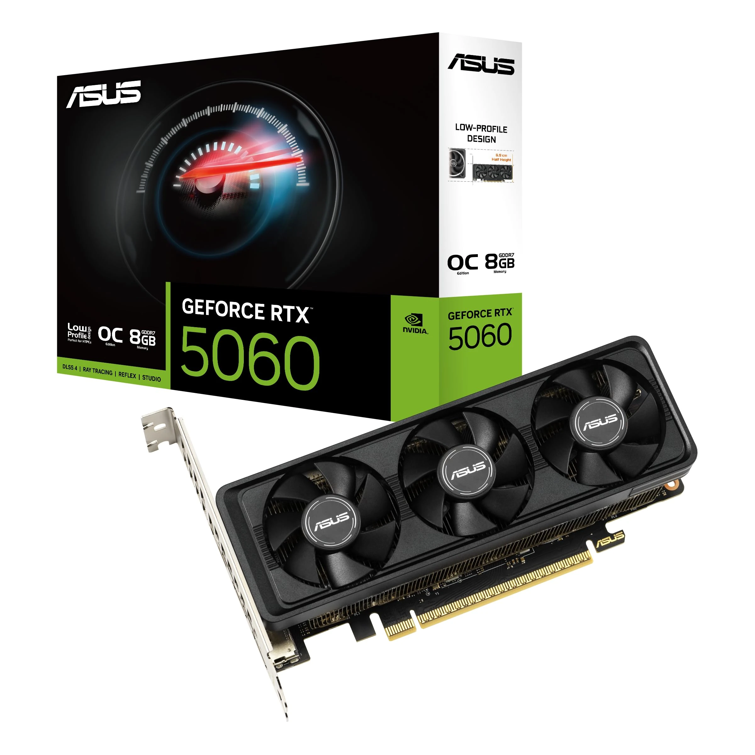 ASUS GeForce RTX 5060 LP BRK 8GB GDDR7 Graphics Card (PCIe 5.0, 8GB GDDR7, HDMI/DP 2.1, Low-profile Design, IP5X Dust Resistance)