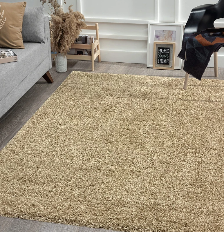 Mia's Teppiche Clara Living Room Rug Beige / Frame 120x170 cm Frieze - Image 1