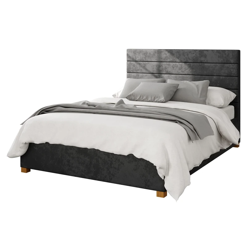 Aspire Beds Ottoman - Hor Ln - Mirazzi Velvet - Black - 50