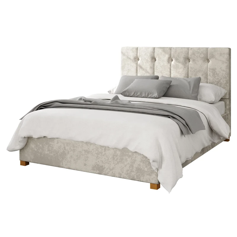 Aspire Beds Ottoman - 5 Vert Ln - Mirazzi Velvet - Pearl - 40