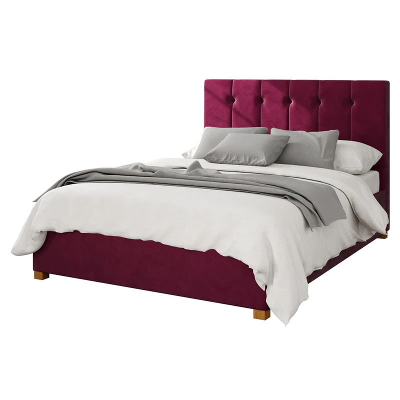 Aspire Beds Ottoman - 5 Vert Ln - Plush Velvet - Berry - 40
