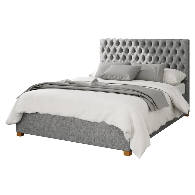 Aspire Beds Ottoman - 48 Diamond - Saxon Twill - Grey - 46